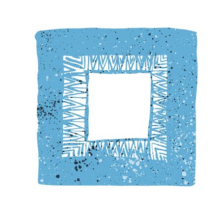 Colorful frame with grunge texture isolated on white. Frame with space for textのイラスト素材