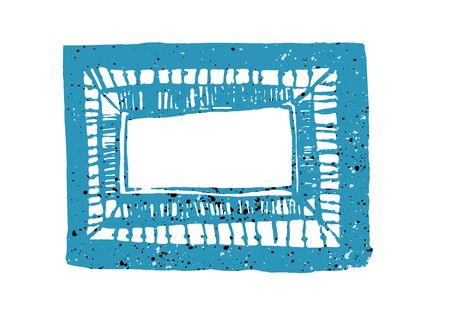 Colorful frame with grunge texture isolated on white. Frame with space for textのイラスト素材