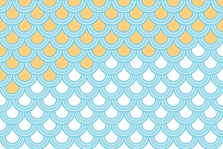 Fishscale colorful pattern, decorative style. Horizontal backgroundのイラスト素材