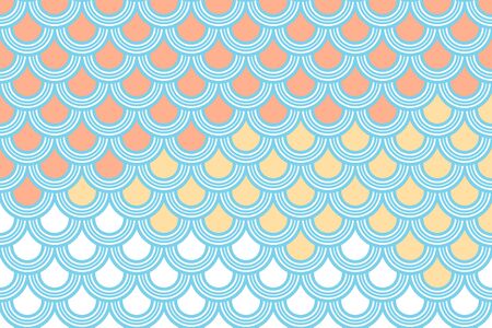 Fishscale colorful pattern, decorative style. Horizontal backgroundのイラスト素材