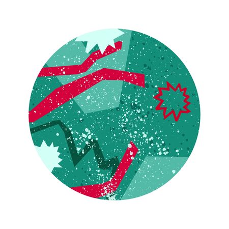 Red and emerald New Year background in modern angular styleのイラスト素材