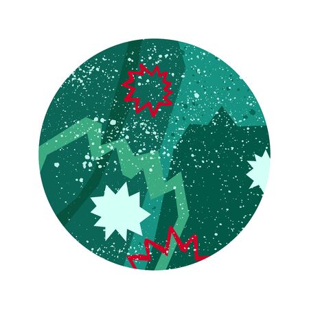 Red and emerald New Year background in modern angular styleのイラスト素材