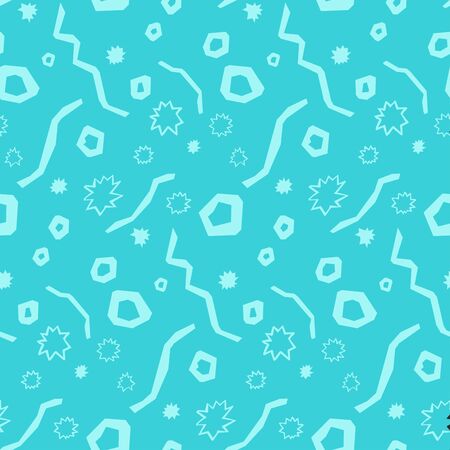 Angular geometric background. Seamless pattern with stars, bubbles and linesのイラスト素材