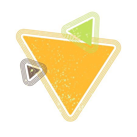 Colorful composition of triangles with grunge texture isolated on whiteのイラスト素材