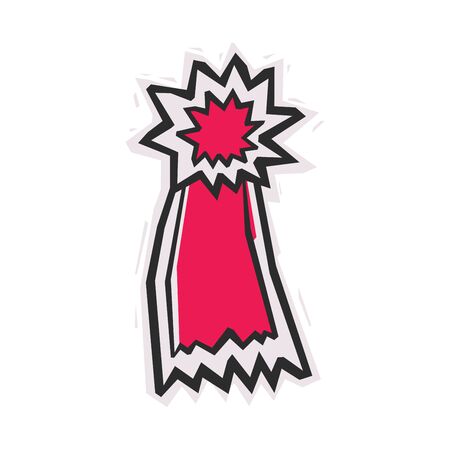 Red award ribbons badge on white background. Rectangular street art styleのイラスト素材