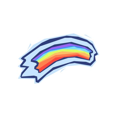 Flat vector banner. Vivid rainbow banner in street graffiti design styleのイラスト素材