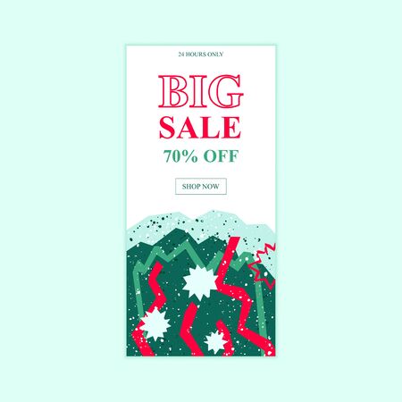 New Year and Christmas sale banner template with textのイラスト素材