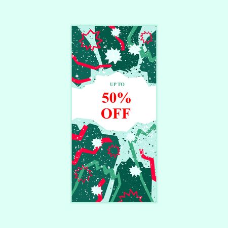 New Year and Christmas sale banner template with textのイラスト素材