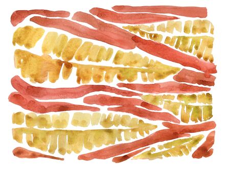 Watercolor horizontal banana leaves patternの写真素材