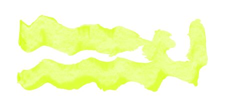 Acrylic hand drawn abstract green wave brushstroke isolated on whiteの写真素材