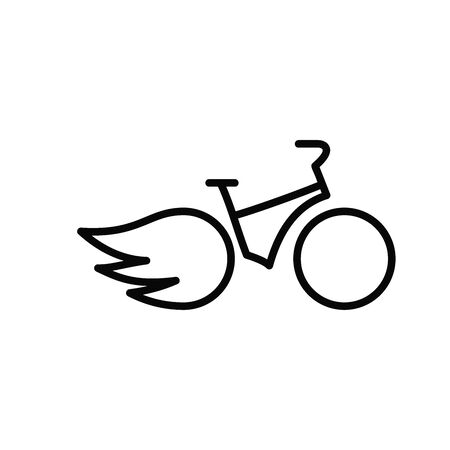 Bike icon, vector illustration in black on white backgroundのイラスト素材