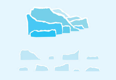 Icebergs, abstract color paper with torn off backgroundのイラスト素材