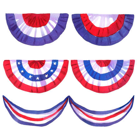 Set of USA celebration decor, national flag colorsの写真素材