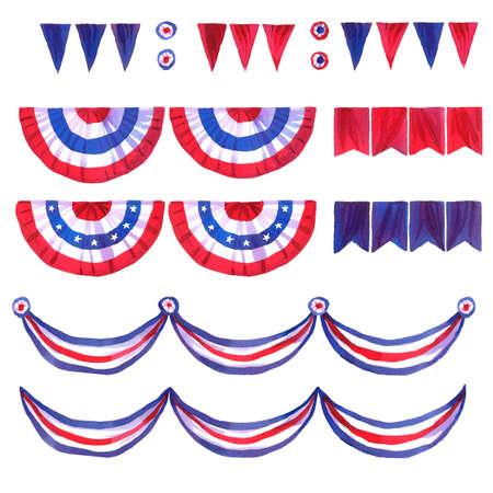 Set of USA celebration decor, national flag colorsの写真素材