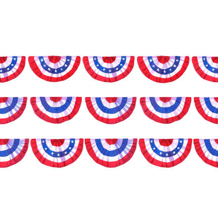 Seamless horizontal USA celebration decor on witeの写真素材