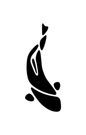 Japanese koi fish on white, top viewのイラスト素材