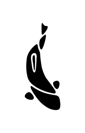 Japanese koi fish on white, top viewのイラスト素材