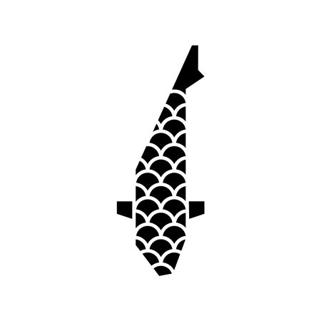Japanese koi fish logo with scale pattern on whiteのイラスト素材