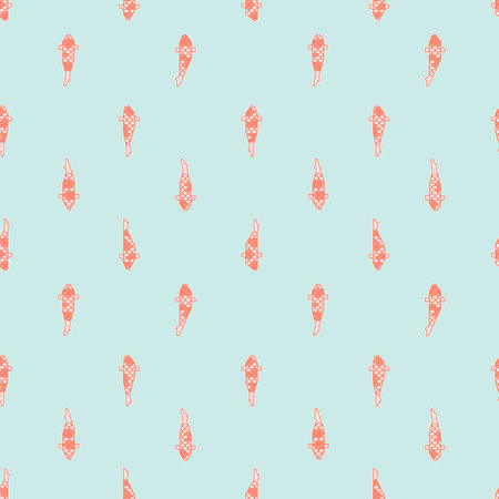Japanese koi fish with scale seamless patternのイラスト素材