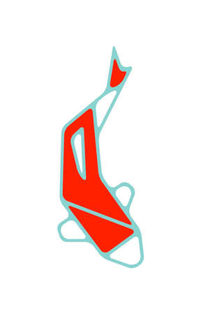 Japanese koi fish logo with on whiteのイラスト素材