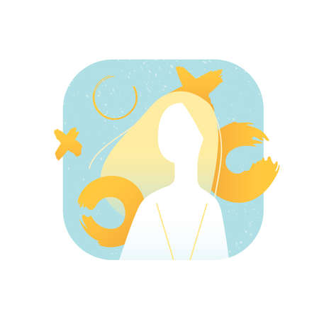 Girl with noughts and crosses isolated on whiteのイラスト素材