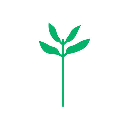 Seedling icon. Green growing tree on whiteのイラスト素材