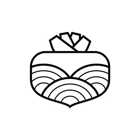 Root crop. Icon with pattern isolated on whiteのイラスト素材