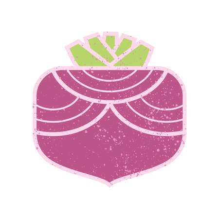Root crop. Beet icon with pattern isolated on whiteのイラスト素材