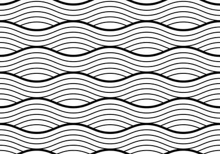 Variation of wave pattern in decorative styleのイラスト素材