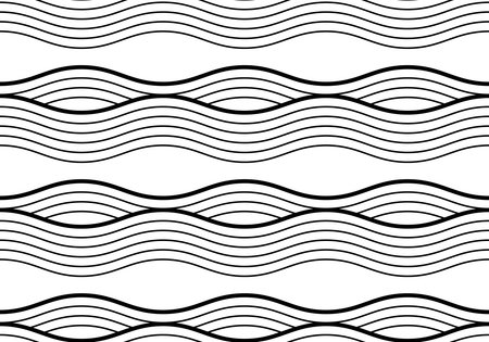 Variation of wave pattern in decorative styleのイラスト素材