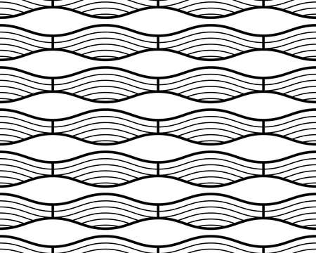 Variation of wave pattern in decorative styleのイラスト素材