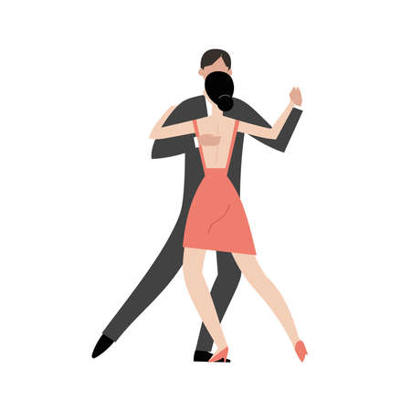 Illustration of a couple dancing on whiteのイラスト素材