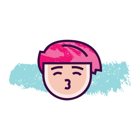 Modern outline style emoji icon. Simple emoticon pictogram.のイラスト素材