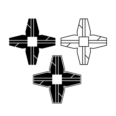 Four beam star shape logo. Abstract vector signのイラスト素材