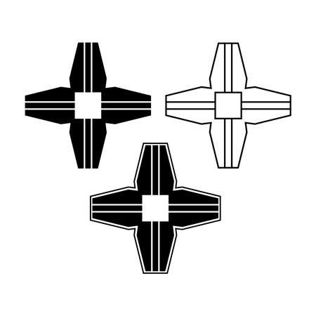 Four beam star shape logo. Abstract vector signのイラスト素材