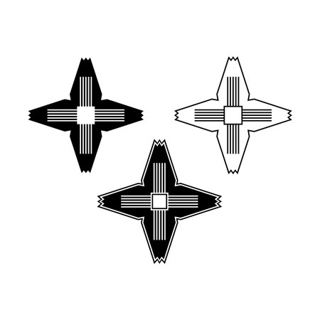 Four beam star shape logo. Abstract vector signのイラスト素材