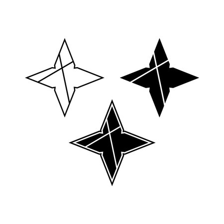Four beam star shape logo. Abstract sign vector design.のイラスト素材