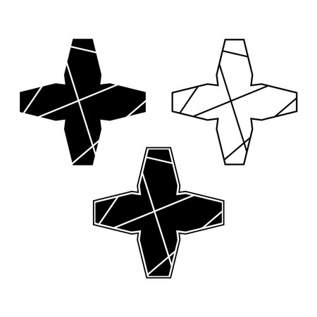 Four beam star shape logo. Abstract sign vector design.のイラスト素材