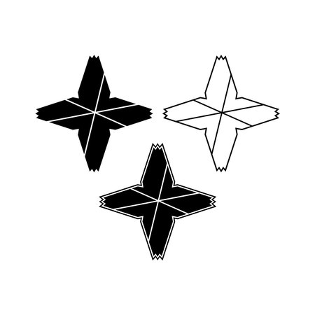 Four beam star shape logo. Abstract sign vector design.のイラスト素材