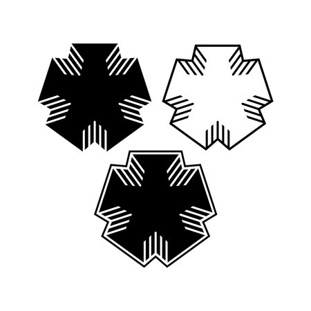 Five rays star shape logo. Abstract vector signのイラスト素材