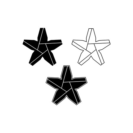 Five rays star shape logo. Abstract vector signのイラスト素材