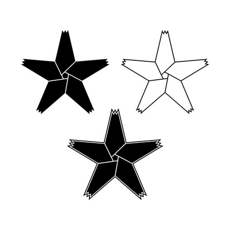 Five rays star shape logo. Abstract vector signのイラスト素材