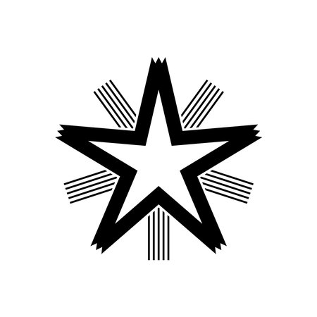 Five rays star shape logo. Abstract vector signのイラスト素材