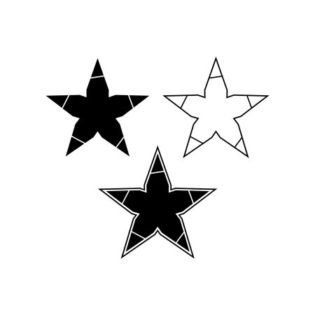Five rays star shape logo. Abstract vector signのイラスト素材
