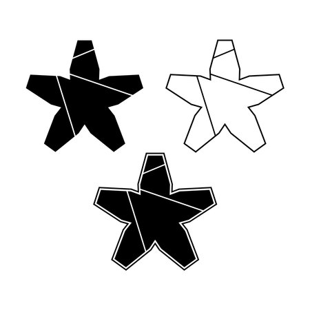 Five rays star shape logo. Abstract vector signのイラスト素材