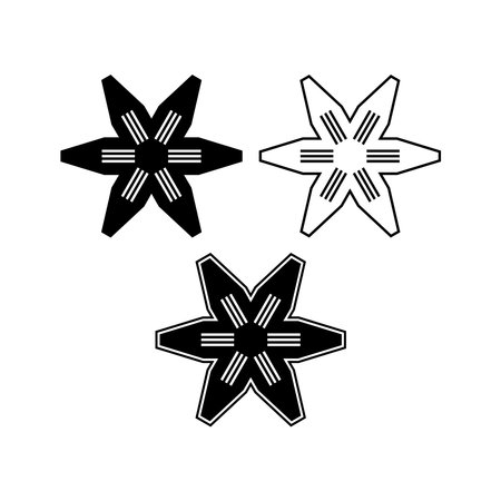 Six rays star shape logo. Abstract vector signのイラスト素材