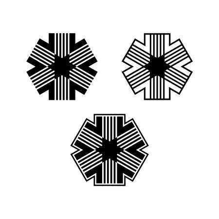 Six rays star shape logo. Abstract vector signのイラスト素材
