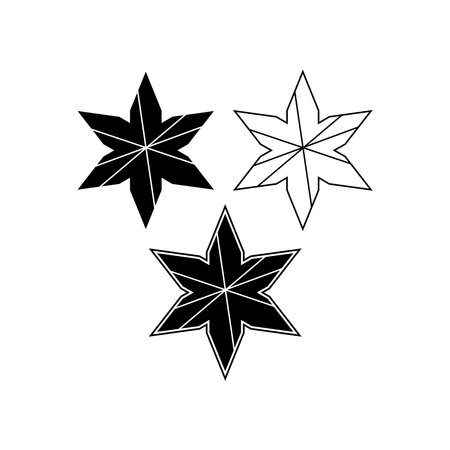 Six rays star shape logo. Abstract vector signのイラスト素材