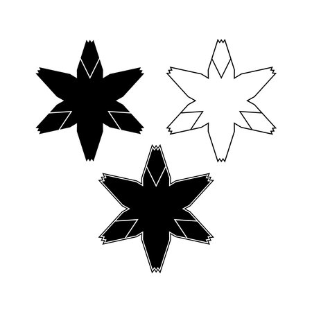 Six rays star shape logo. Abstract vector signのイラスト素材