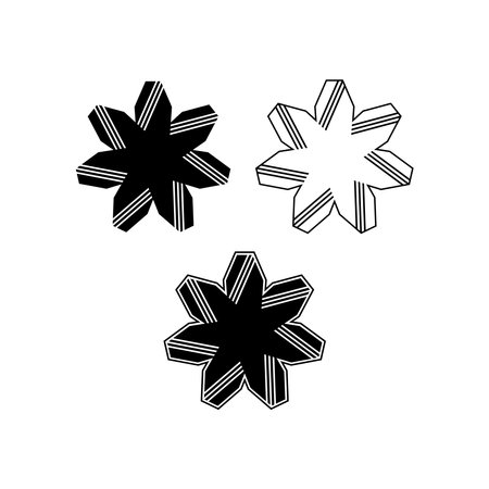 Seven rays star shape logo. Abstract vector signのイラスト素材